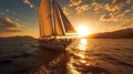 Golden Sails: A Breathtaking Sunset Adventure