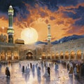 Astonishing wallpaper: Mecca's Majesty - Pilgrims circumambulating the Kaaba during Hajj Royalty Free Stock Photo