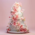 Whispers of Love: A Soft and Romantic Multi-tiered Wedding Cake