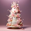 Whispers of Love: A Soft and Romantic Multi-tiered Wedding Cake