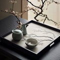 Exquisite Paper Tray with Asian Calligraphy and Motifs
