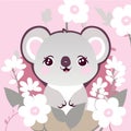 Floral Bliss: Redbubble Koala Among Flowers Royalty Free Stock Photo