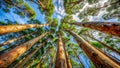 A Majestic LowAngle View of an Australian Eucalyptus Forest Exploring the Evergreen Canopy and the Rich Biodiversity of Royalty Free Stock Photo