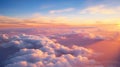 Vibrant Sunset Clouds: Captivating Colors in Dramatic Sky, Perfect for Inspirational Backgrounds and Serene Atmospheres. Royalty Free Stock Photo