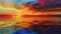 Radiant Ripples: Tranquil Sunset Symphony by the Lake