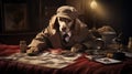 Sherlock Hound: Investigative Canine at the Crime Scene Masterpiece Royalty Free Stock Photo