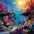 Vibrant and Colorful Coral Reef: Coastal Treasures
