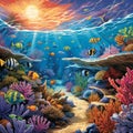 Vibrant and Colorful Coral Reef: Coastal Treasures