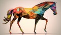 Polyhedral Majesty Geometric Horse Artwork