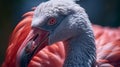 Pink Flamingo Closeup: Exquisite Avian Elegance Captured in Stunning Detail. Royalty Free Stock Photo