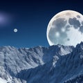 Moonlit Splendor: 3D Rendered Illustration of the Moon Over