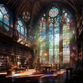 Mesmerizing Library Interior Bathed in Natural Light