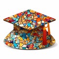Vibrant Mosaic Graduation Cap