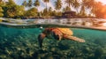 Enchanting Encounter: A Sea Turtle\'s Underwater Journey