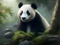 Bamboo Serenade: Captivating Panda Artwork