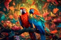 Enchanted Aviary: Interactive Parrot Art in the Vibrant Jungle