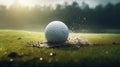 Precision Golf Ball Shot in Ultra HD Style Amidst Dusty Piles - Sports Photography.