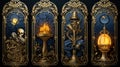 Immerse yourself in the captivating world of tarot card aesthetics with a gothic-inspired artwork. Ceated with Generative AI