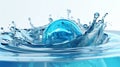 Vector Water Crown Splashes and Wave Swirls Royalty Free Stock Photo