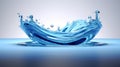 Vector Water Crown Splashes and Wave Swirls Royalty Free Stock Photo