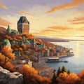 Panoramic View of Old Quebec City with Chteau Frontenac