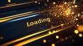 Immerse Yourself in a Colorful Loading Animation Featuring Glittering Particles Dancing on a Dark Background Royalty Free Stock Photo