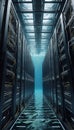 Seabound Innovation: Nature-Powered Data Center. AI generate Royalty Free Stock Photo