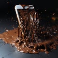 Digital Decadence: Smartphone Dipped in Luxurious Liquid Chocolate