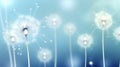 Dandelion Dreams: Ethereal Flower on Azure Canvas Royalty Free Stock Photo