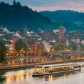 Autumn's Embrace: Basel, Switzerland on the Rhine River at Dusk