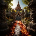 Mystical Pathways: A Captivating Religious Pilgrimage Royalty Free Stock Photo