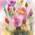 Enchanting Petals - Abstract Floral Watercolor for Storybooks Royalty Free Stock Photo