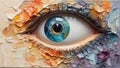 Fluorite oil painting Conceptual abstract eyes