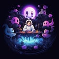 Cute and Funny Gaming Logo with Portal Phantom