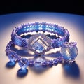 Sparkling Ethereal Beaded Necklace and Bracelet Set Royalty Free Stock Photo