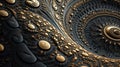 Ethereal Alchemy: Psychedelic Ferrofluid in Gold and Black