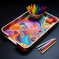 Vibrant Paper Tray Overflowing with Mesmerizing Patterns