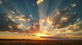 Celestial Odyssey: A Symphony of Sky, Sunset, and Wilderness Royalty Free Stock Photo
