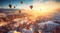 Dancing Colors in the Sky: Cappadocia\'s Enchanting Hot Air Balloons