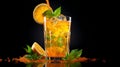 Citrus Refreshment Vibrant Orange Beverage with Zesty Lime Twist Captivating Stock Image