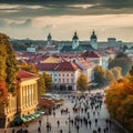 Breathtaking Panoramic View of Vilnius with Iconic Landmarks and Vibrant Streets Royalty Free Stock Photo