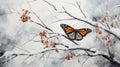 Monarch Majesty: Butterfly Elegance in a Winter Migration Moment