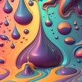 Expressive Colorful Liquid Abstraction - Vivid Fluid Background for Creative Projects and Design Inspiration.