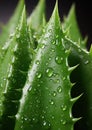 Natural Elegance: Closeup of Aloe Vera Plant Isolated on Black background