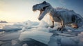 Majestic Frozen Dragon: AI-Generated Arctic Wonderland Fantasy