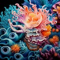 Colorful Nudibranch Gliding Amidst Vibrant Coral