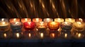 Glowing Diwali: A Close-Up of Radiant Candlelit Decor
