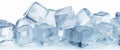 Frozen Fusion: A Pile of Ice Cubes on a White Background with Icy Intrigue