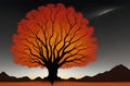 Enchanting Aboriginal Night: Lone Tree Under Starry Sky Painting for Wall Art