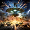 Galactic Clash: Futuristic Spaceships Unleash Sci-Fi Mayhem